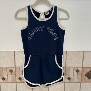 Junk Food Party Time Blue Romper